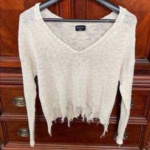 Blank Paige Distressed V-neck Sweater